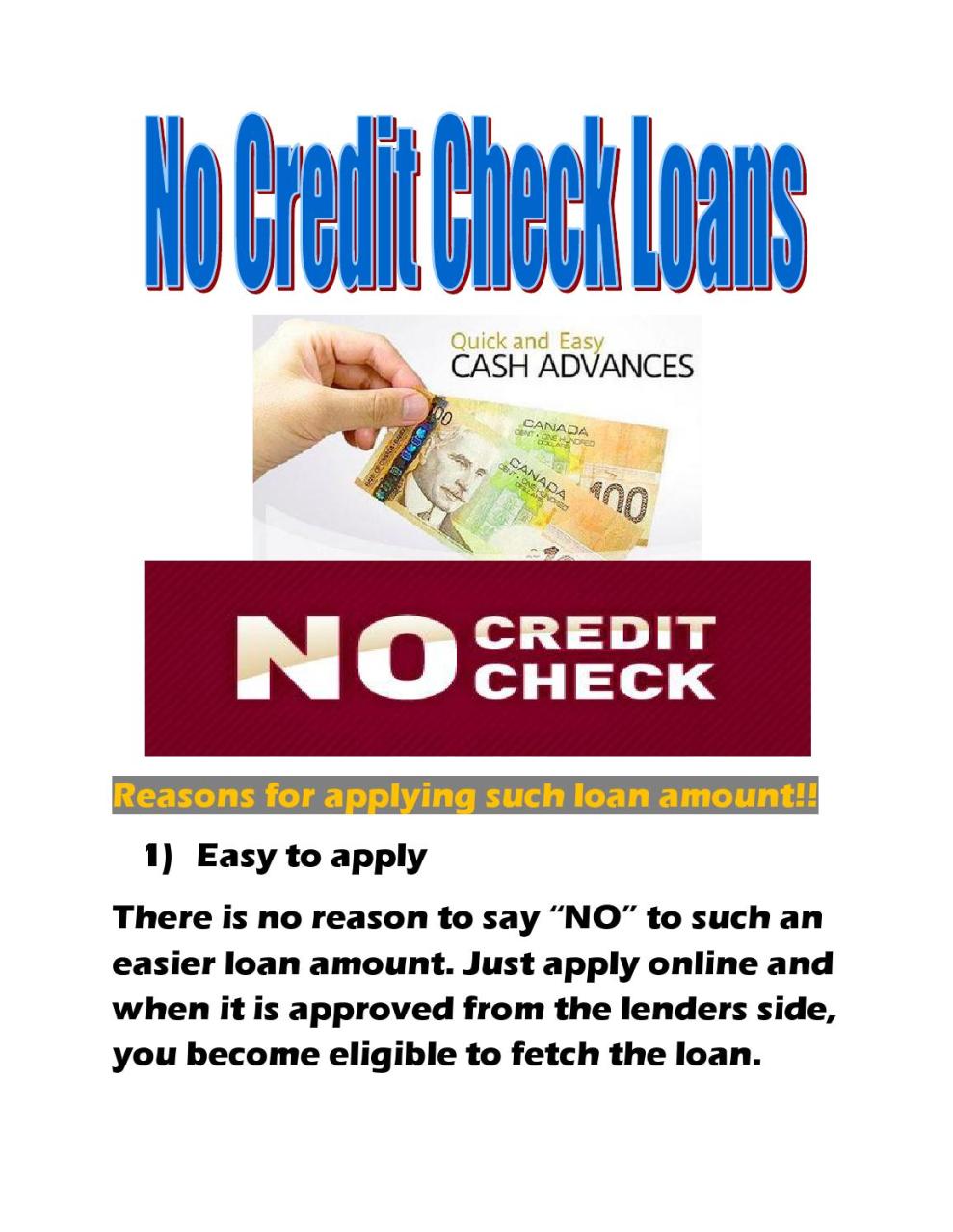 No Credit Check Loans Clear Your Doubts Over Such A Loan by kelsey